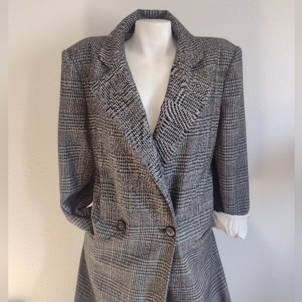 Something Navy plaid trench coat size medium